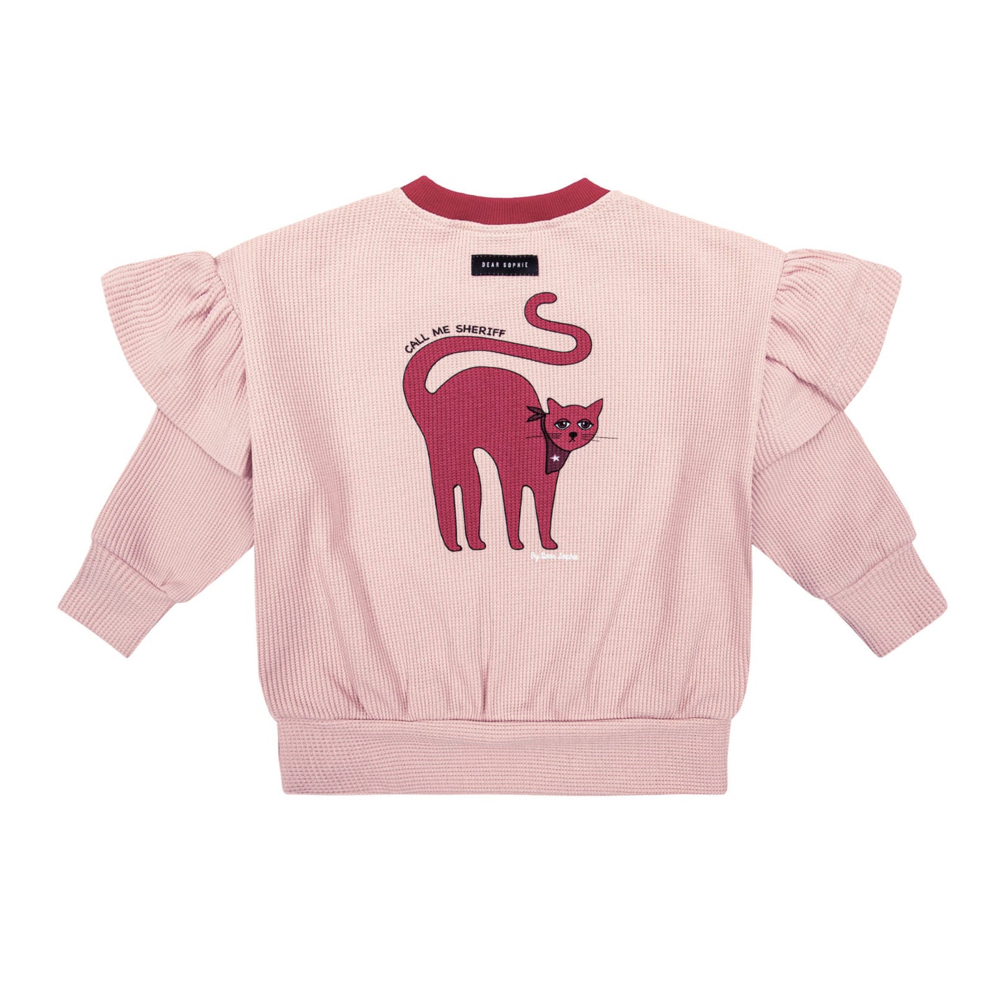 CAT PINK / WAFFLE FRILL SWEATSHIRT