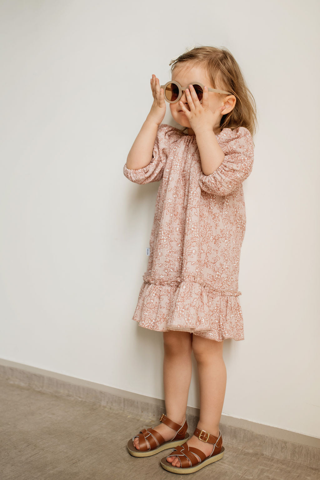 Muslin Dress with Flower Pattern
