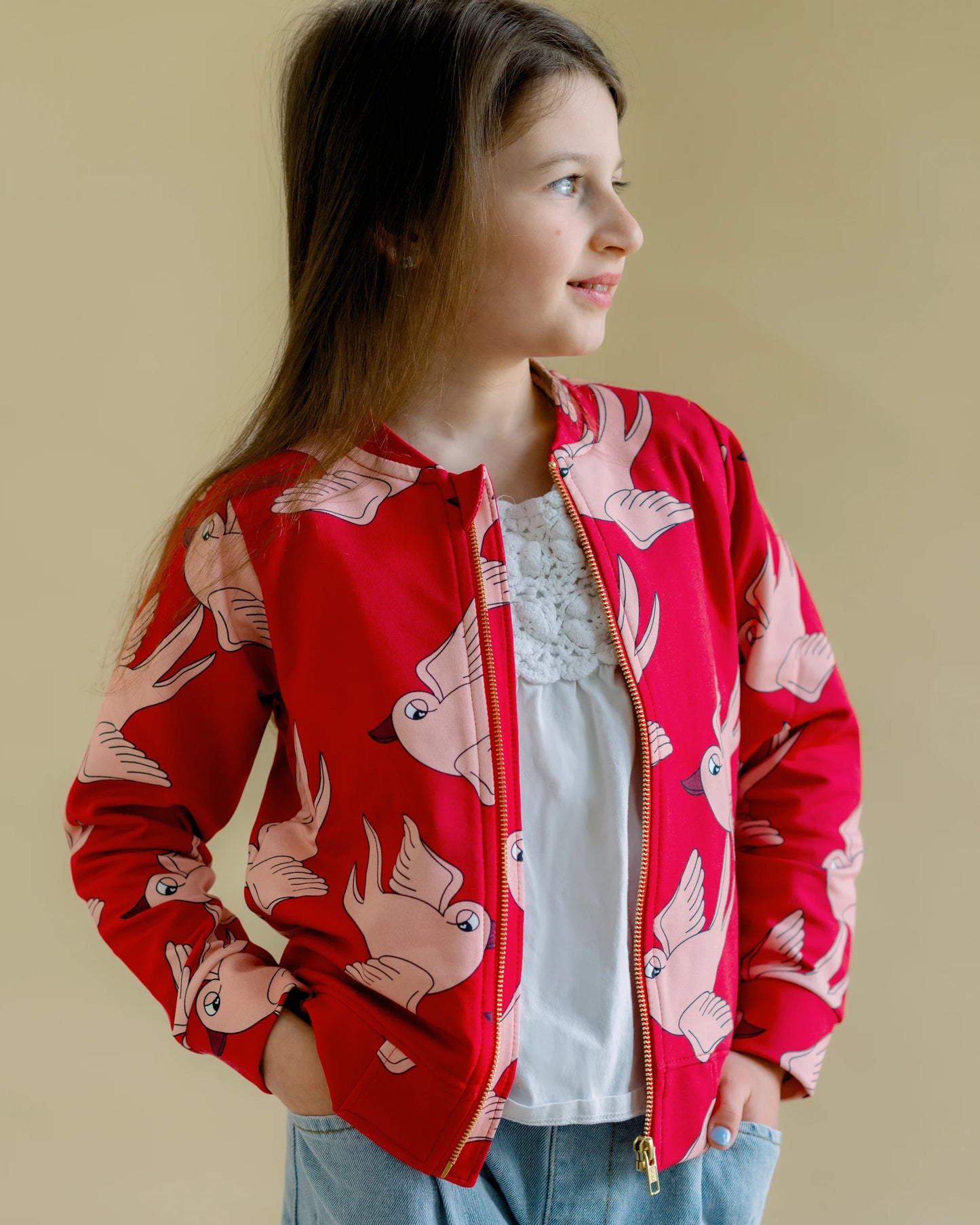 SWALLOW RED / BOMBER JACKET