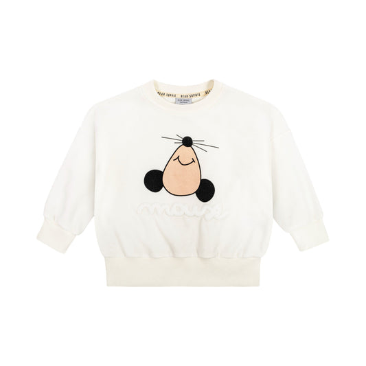 MOUSE OFF-WHITE / VELVET SWEATSHIRT