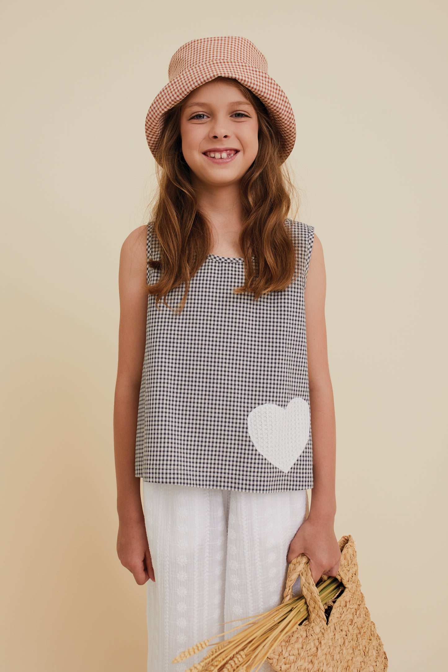 Sleeveless Check Top